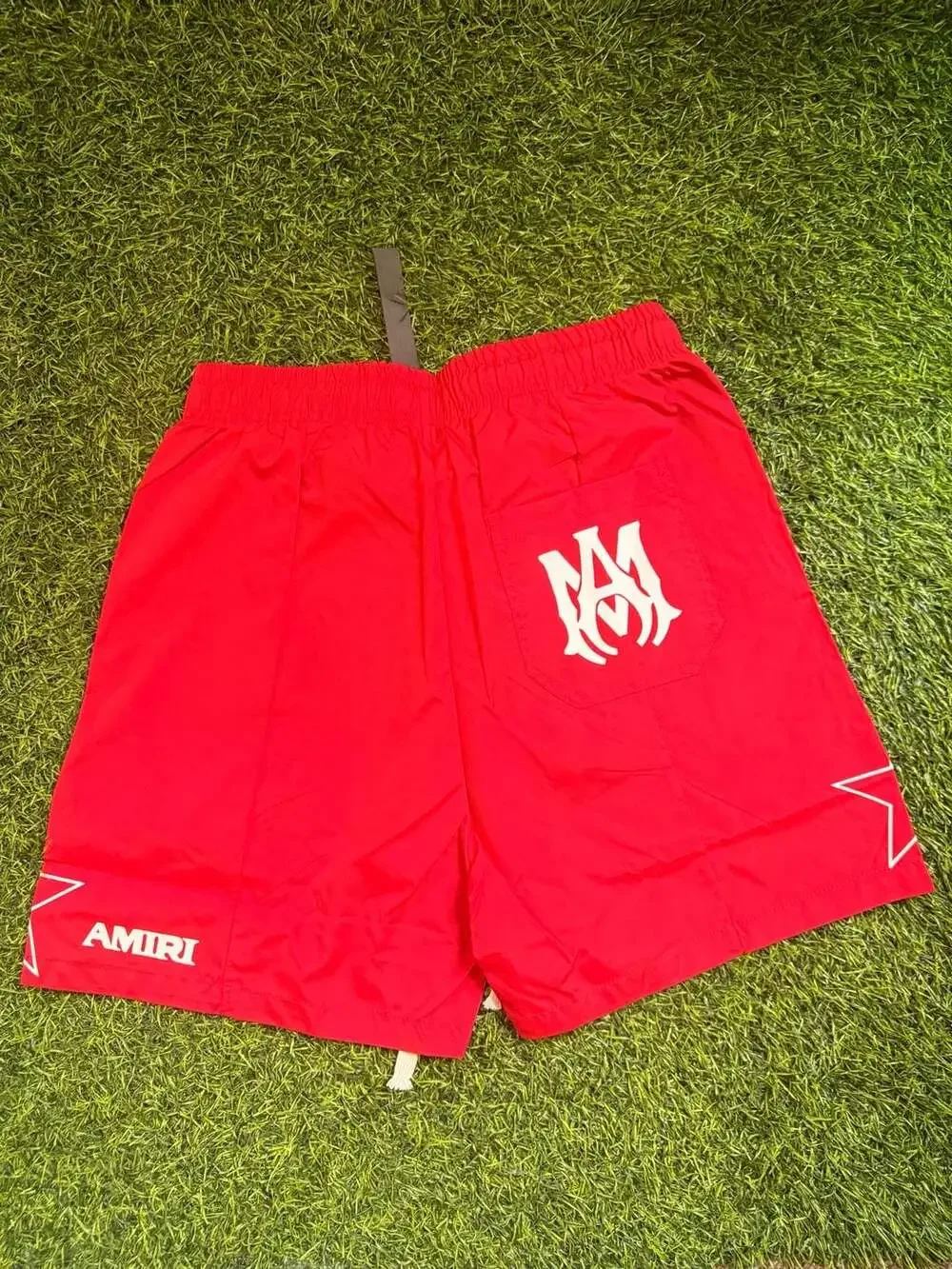 AMIRI Arts District Football Club Shorts in Red (Size Medium)